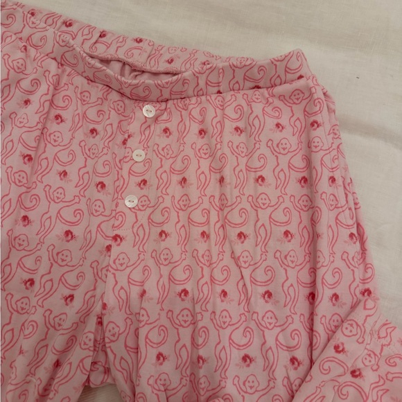 Roller Rabbit Pink Monkey Pajama Set - Picture 4 of 9